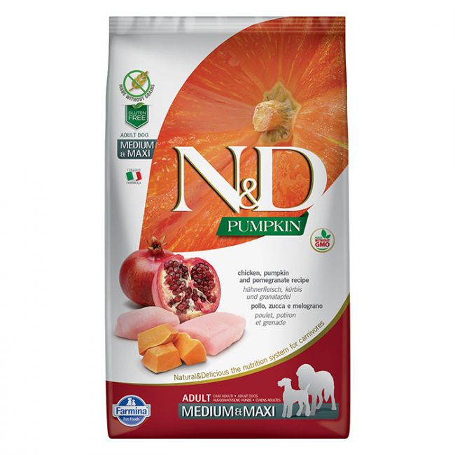 Farmina N&D Pumpkin adult-medium-maxi dog food with chicken, pumpkin & pomegranate 12kg