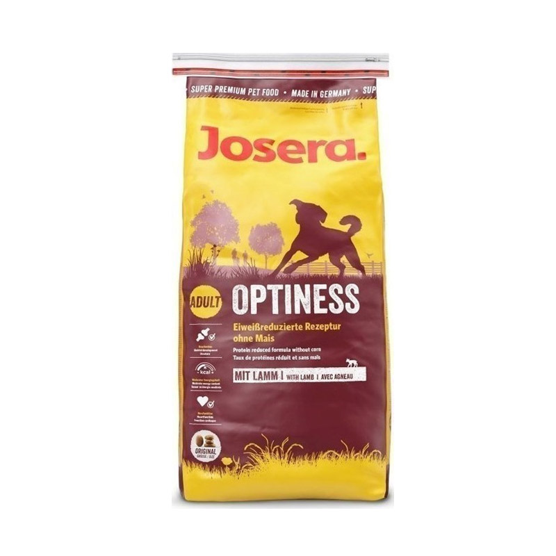 Josera Optiness ξηρά τροφή για σκύλους χωρίς σιτηρά με ρύζι, αρνί και πουλερικά 15kg 