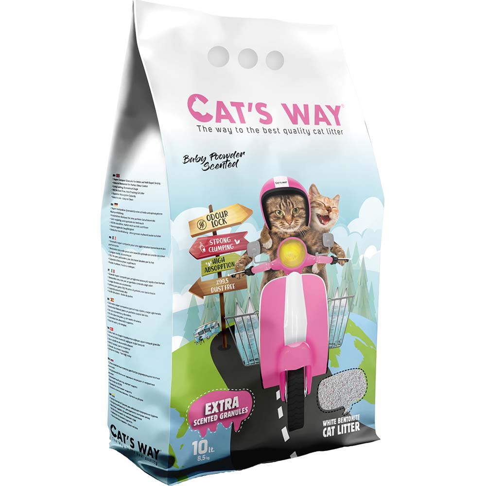 Cat's Way Μπετονίτης Άμμος Γάτας Baby Powder Scented Clumping 10 lt
