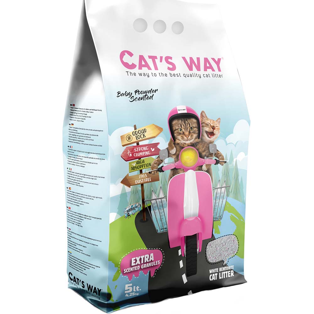 Cat's Way Μπετονίτης Άμμος Γάτας Baby Powder Scented Clumping 5lt