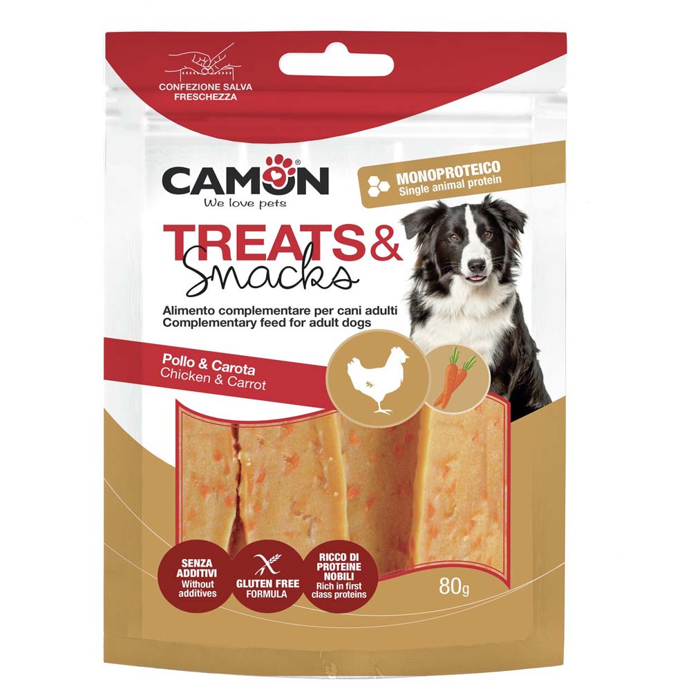 Camon Snack for Dogs with Chicken and Carrot 80Gr