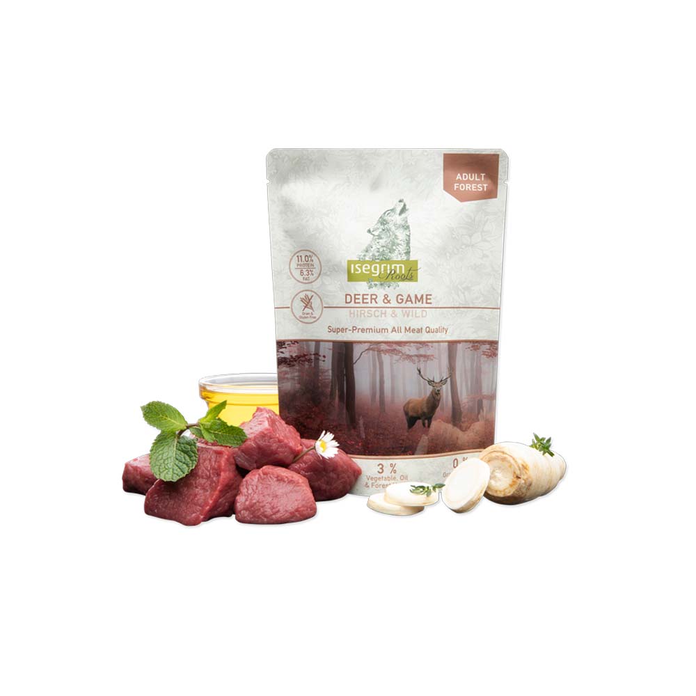 Isegrim Pouch Υγρή Τροφή για Ενήλικους Σκύλους με Ελάφι/Κυνήγι 410gr