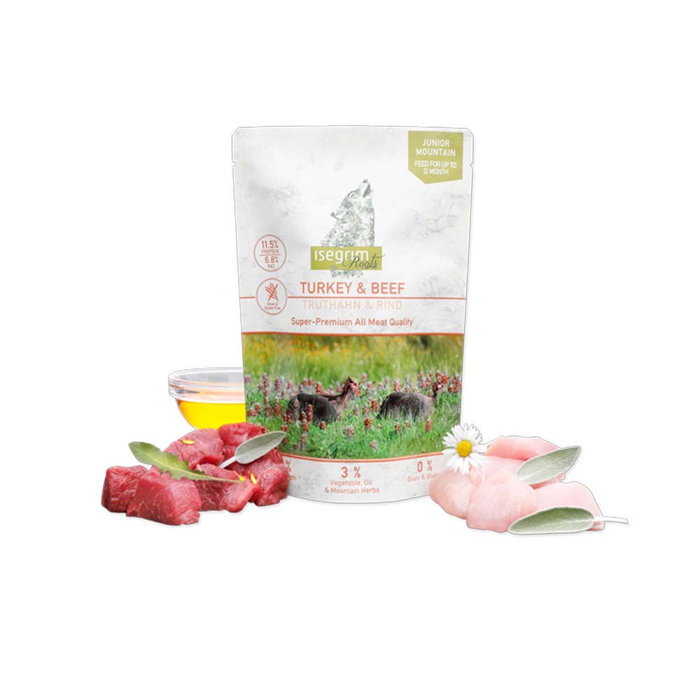 Isegrim Pouch Υγρή Τροφή για Κουτάβια με Γαλοπούλα και Μοσχάρι 410gr