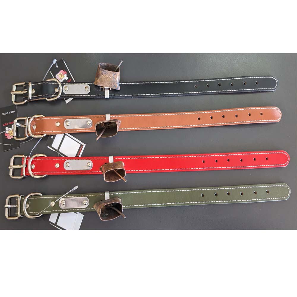 Funky Pet Περιλαίμιο Για σκύλους από Δερμα με κουδούνι 2.5εκ Χ 53εκ