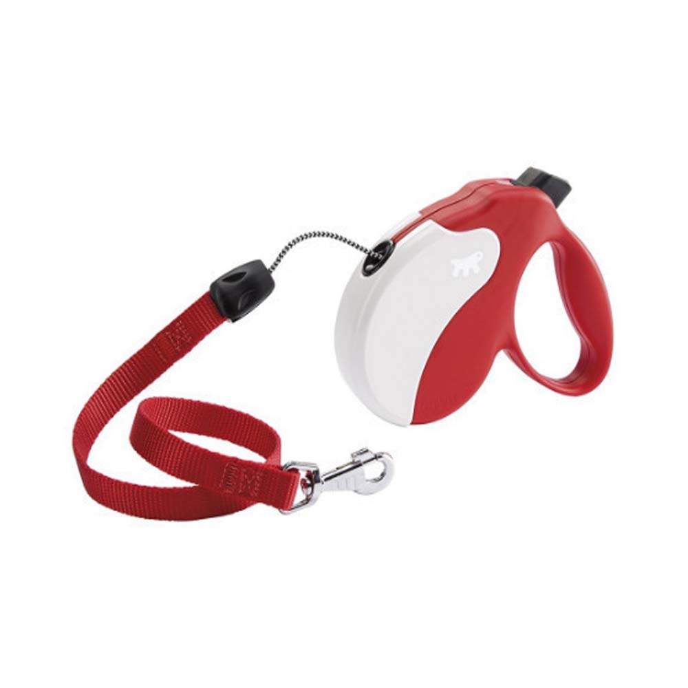 Ferplast Πτυσσόμενο Λουρί/Οδηγός Σκύλου Ιμάντας Amigo σε Κόκκινο Χρώμα 5m έως 25kg