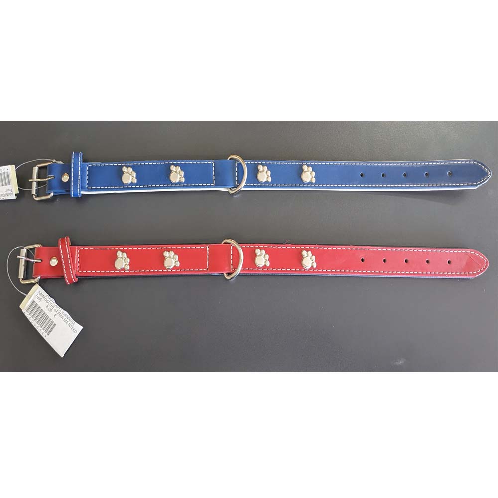 Funky Pet Περιλαίμιο Για σκύλους από Δερμα με Πατουσάκια 2.5εκ Χ 51εκ	