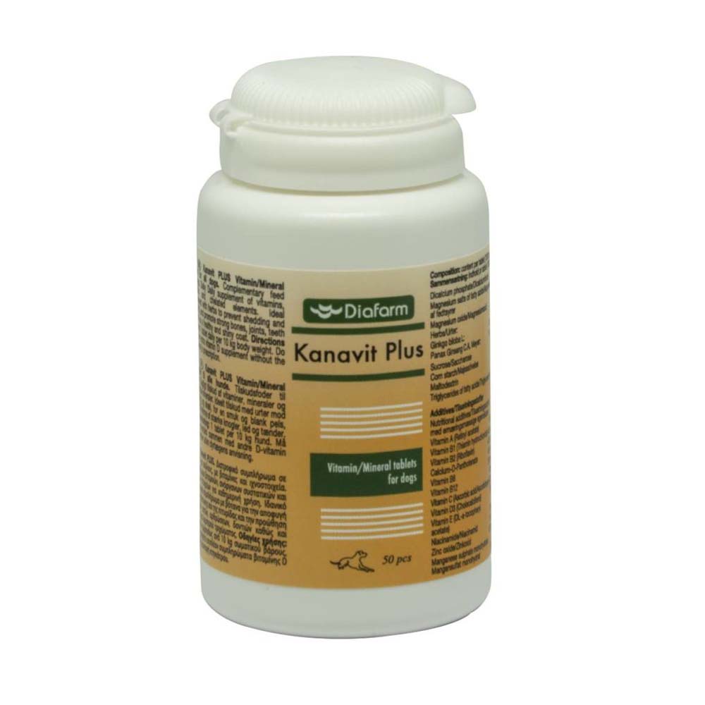 Diafarm Kanavit Plus Πολυβιταμίνες για Σκύλους 50tabs