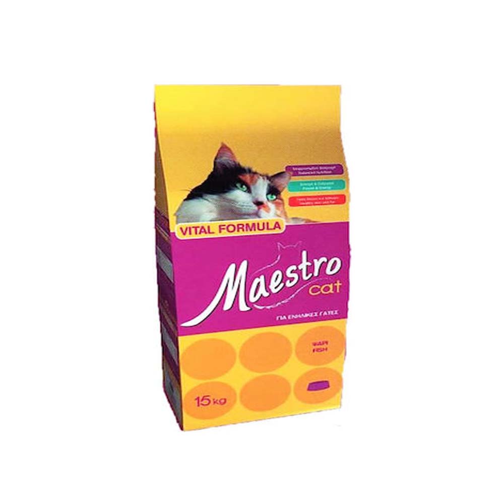 Nitsiakos Maestro Adult Ξηρά Τροφή για Ενήλικες Γάτες με Κρέας / Ψάρια 15kg