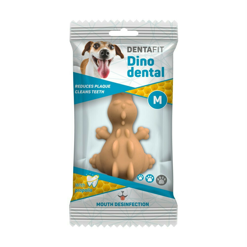 Pet Camelot Dentafit Οδοντική Λιχουδιά Σκύλου Δεινόσαυρος με Πρόπολη Medium 17gr