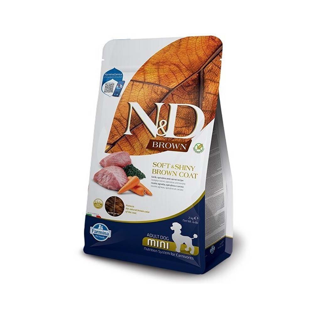 Farmina N&D Brown 2kg Ξηρά Τροφή χωρίς Γλουτένη για Ενήλικους Σκύλους Μικρόσωμων Φυλών με Αρνί
