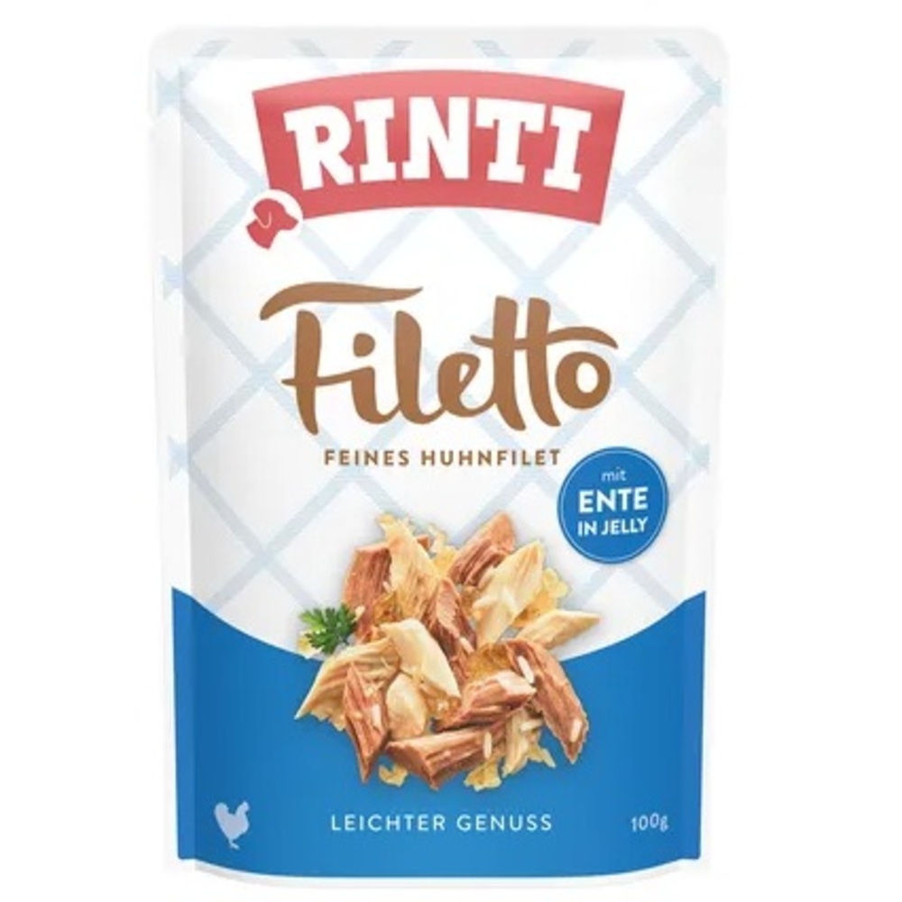 Rinti Filetto Κοτόπουλο & Πάπια σε Ζελέ - Σνακ Σκύλου 100g