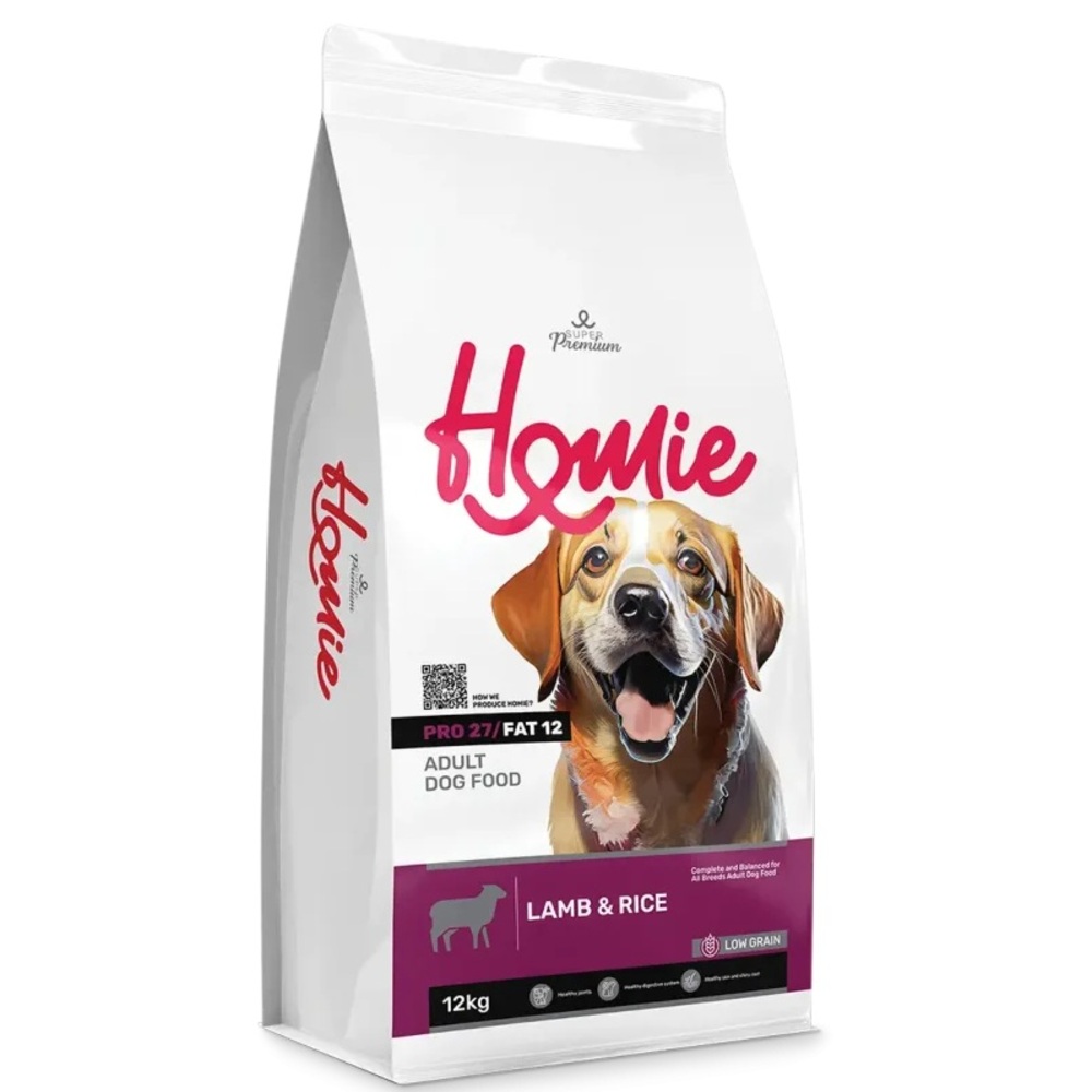 Homie Super Premium Dog Adult Αρνί & Ρύζι Low Grain 12kg