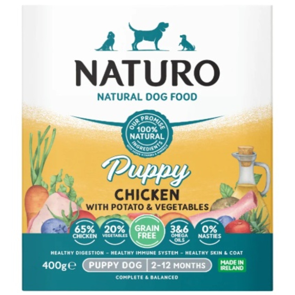 Naturo Tray Τροφή για Κουτάβια με Κοτόπουλο Πατάτες και Λαχανικά 400g