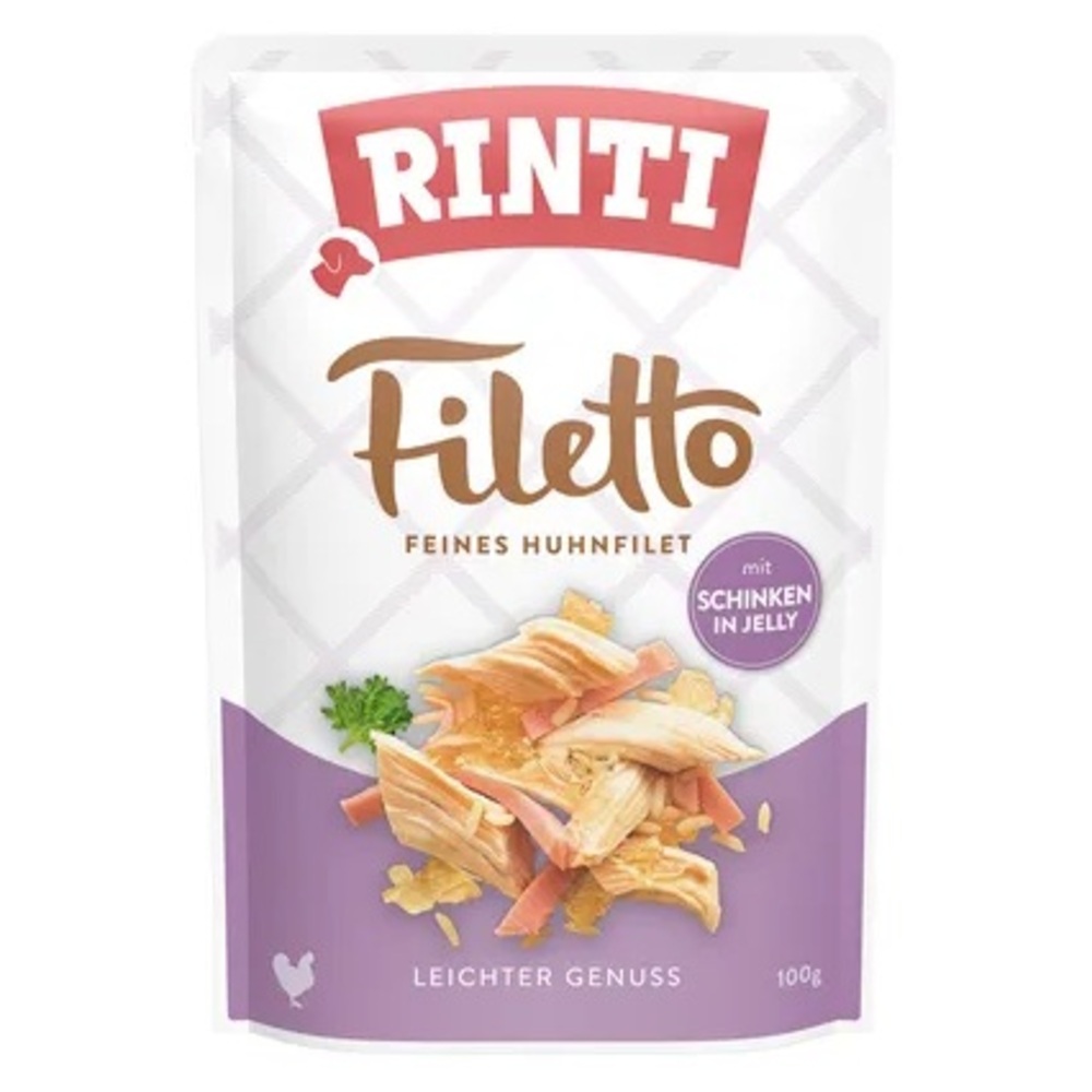 Rinti Filetto Κοτόπουλο & Χοιρινό σε Ζελέ - Σνακ Σκύλου 100g