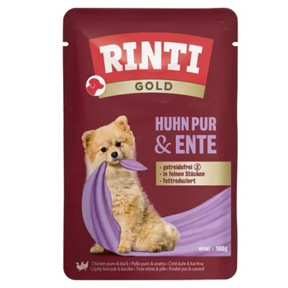 Rinti Gold Gourmet Pouch Καθαρό Κοτόπουλο & Πάπια 100g