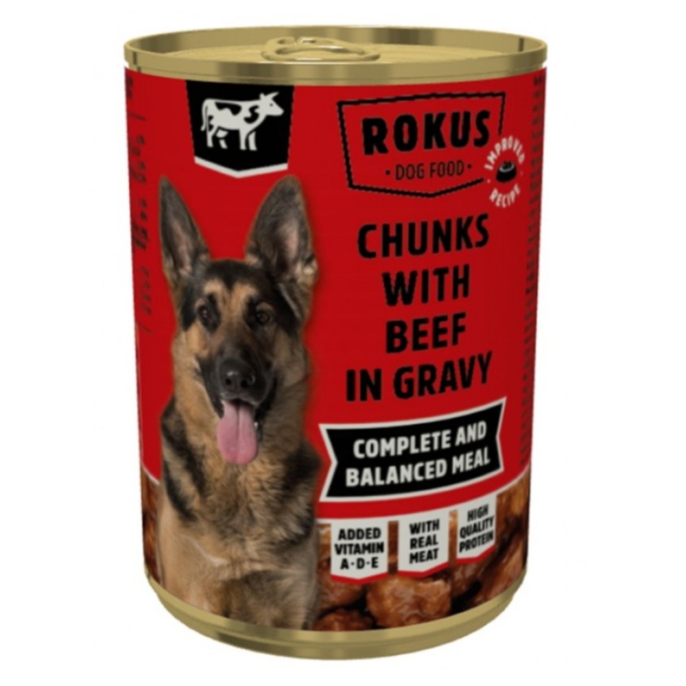 Rokus Υγρή Τροφή Σκύλων σε Κονσέρβα με Μοσχάρι 1240g
