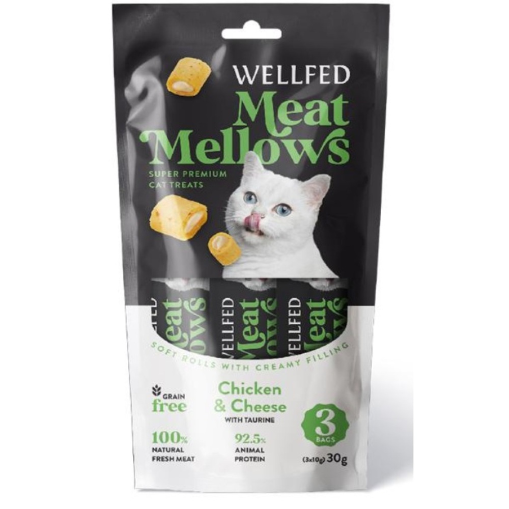 WELLFED Meat Mellows Κοτόπουλο & Τυρί (3x10g)